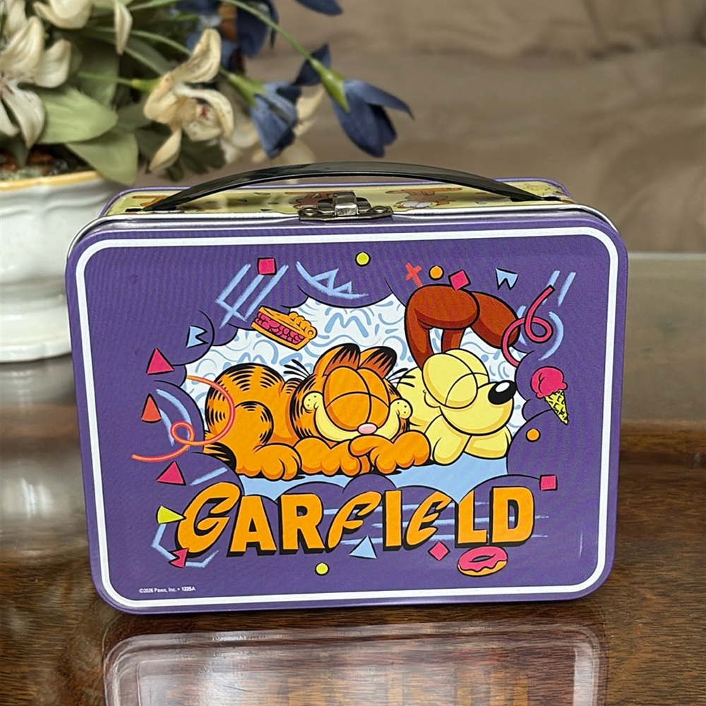 Garfield Cat & Odie Mini Lunchbox Food Storage Container Stash Trinket Lunch Box